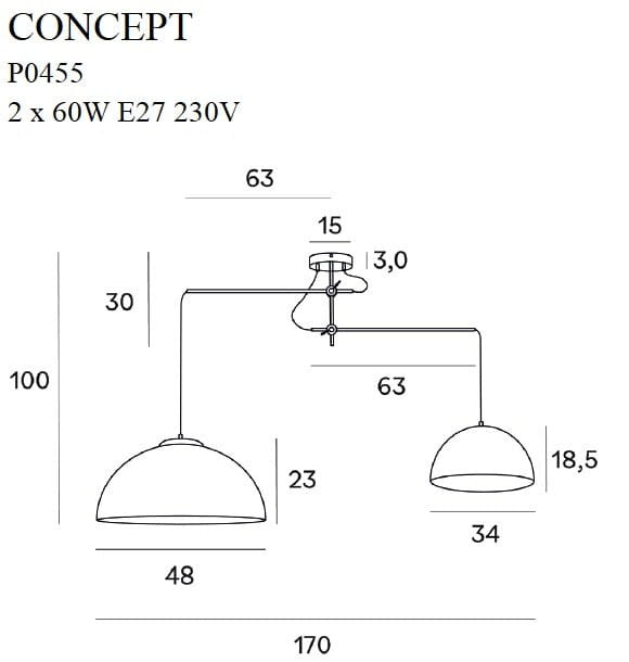 LAMPA  CONCEPT CZARNY OD MAXLIGHT P0455