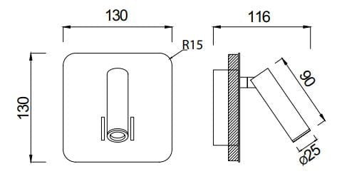 LAMPA KINKIET CAYMAN BIAŁY OD MANTRA 7823