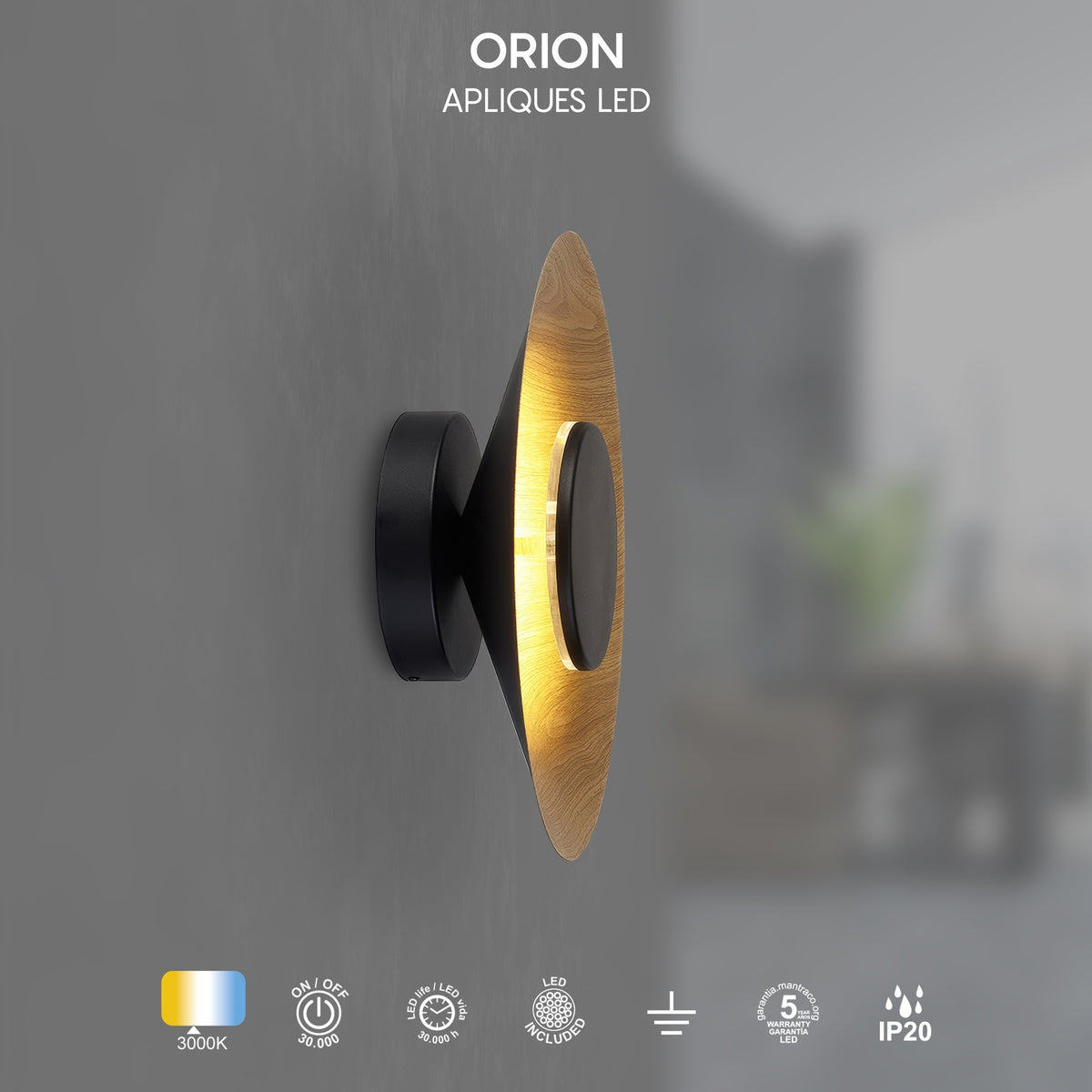 LAMPA ŚCIENNA ORION OD MANTRA 8126