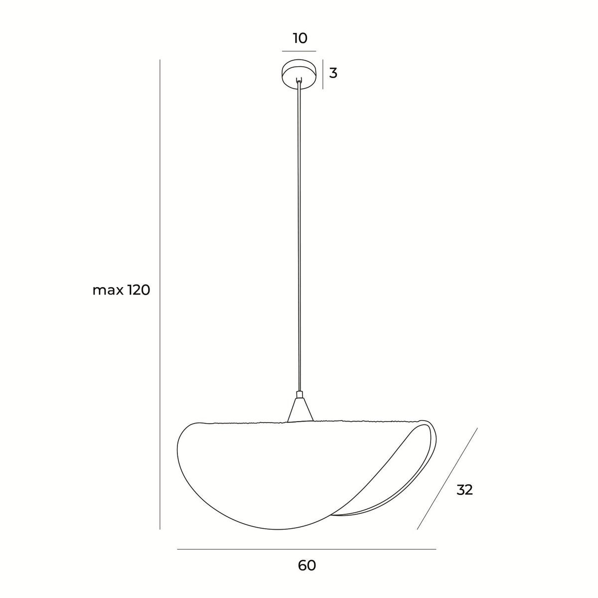 LAMPA  KOSHI CZARNY OD MAXLIGHT P0498