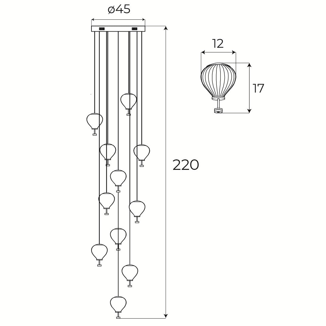 LAMPA  PALLONCINI WIELOKOLOROWY OD MAXLIGHT P0526D