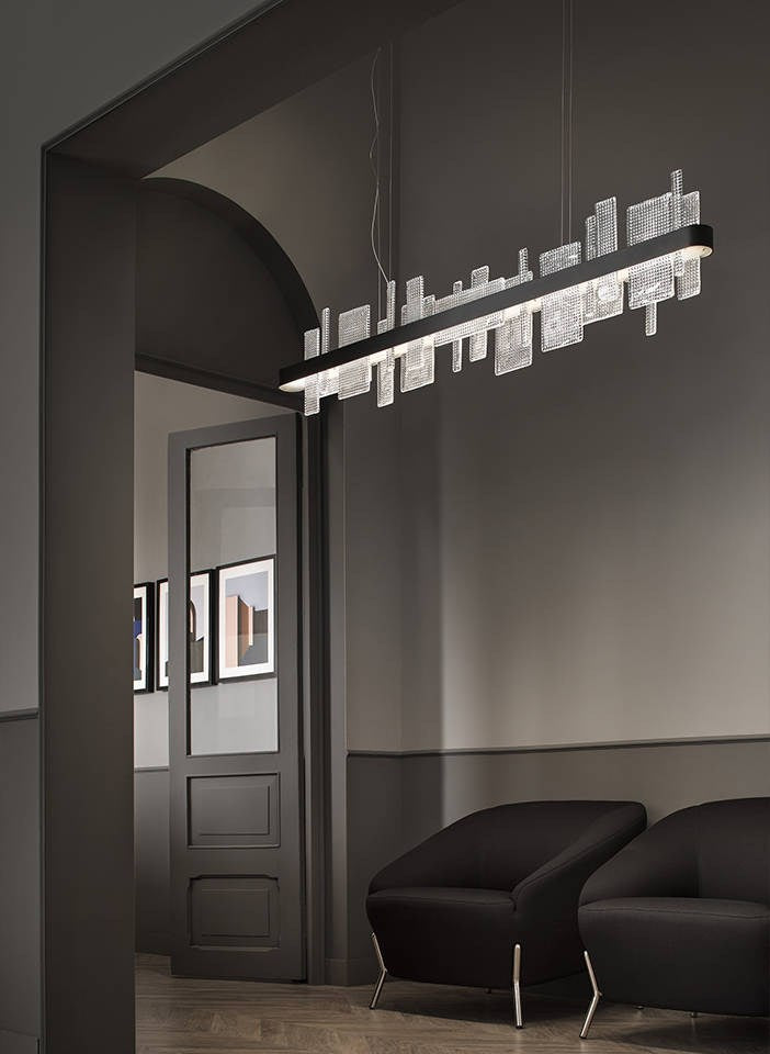 LAMPA WISZĄCA RIBBON CZARNY od MASIERO