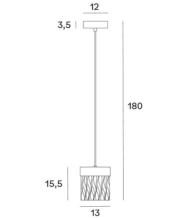 LAMPA  VETRO ZŁOTY OD MAXLIGHT P0573D