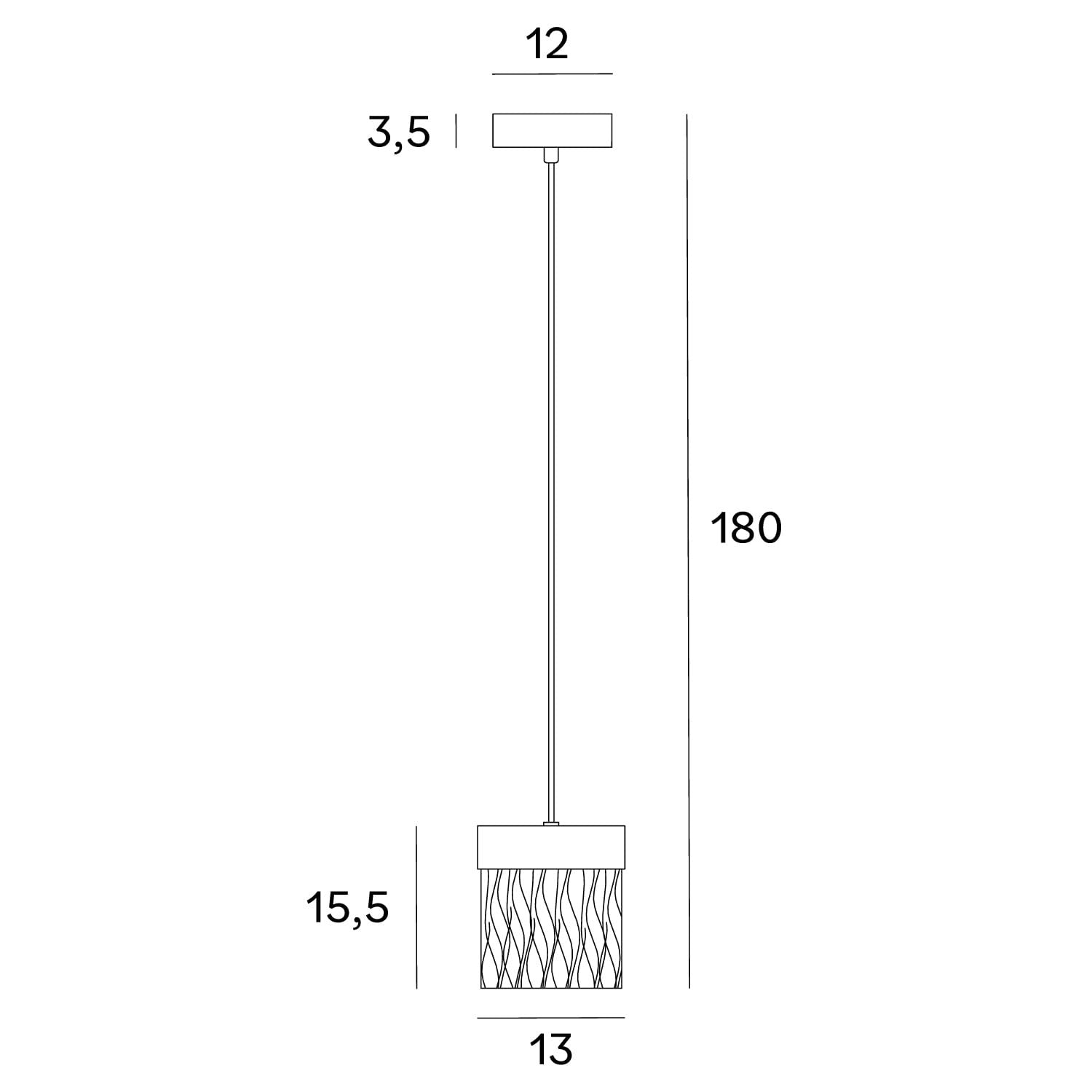 LAMPA  VETRO CZARNY OD MAXLIGHT P0574D