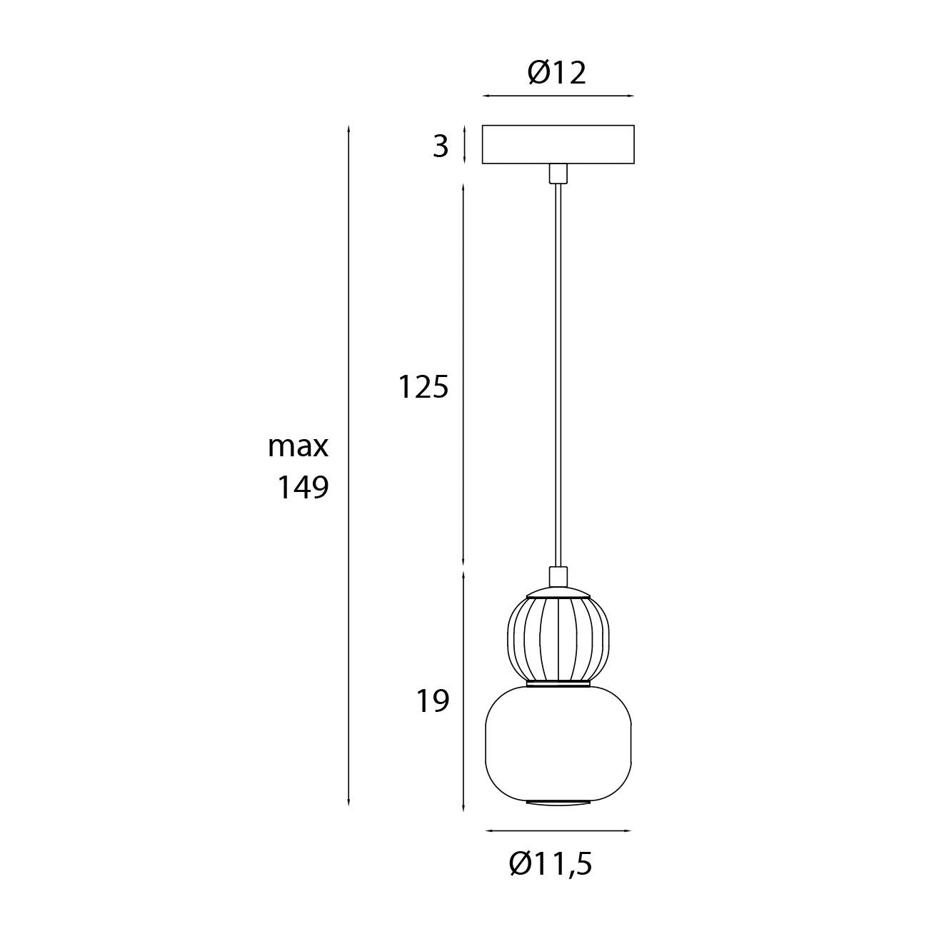 LAMPA  MODERN CZARNY OD MAXLIGHT P0624