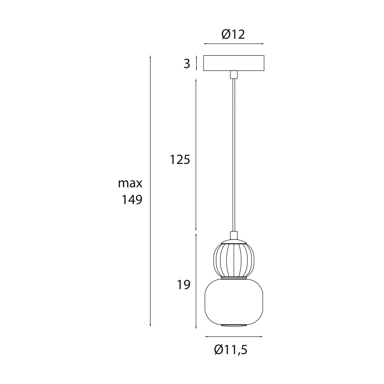 LAMPA  MODERN CZARNY OD MAXLIGHT P0625