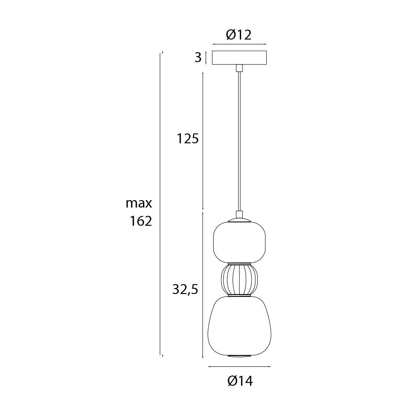 LAMPA  MODERN CZARNY OD MAXLIGHT P0628
