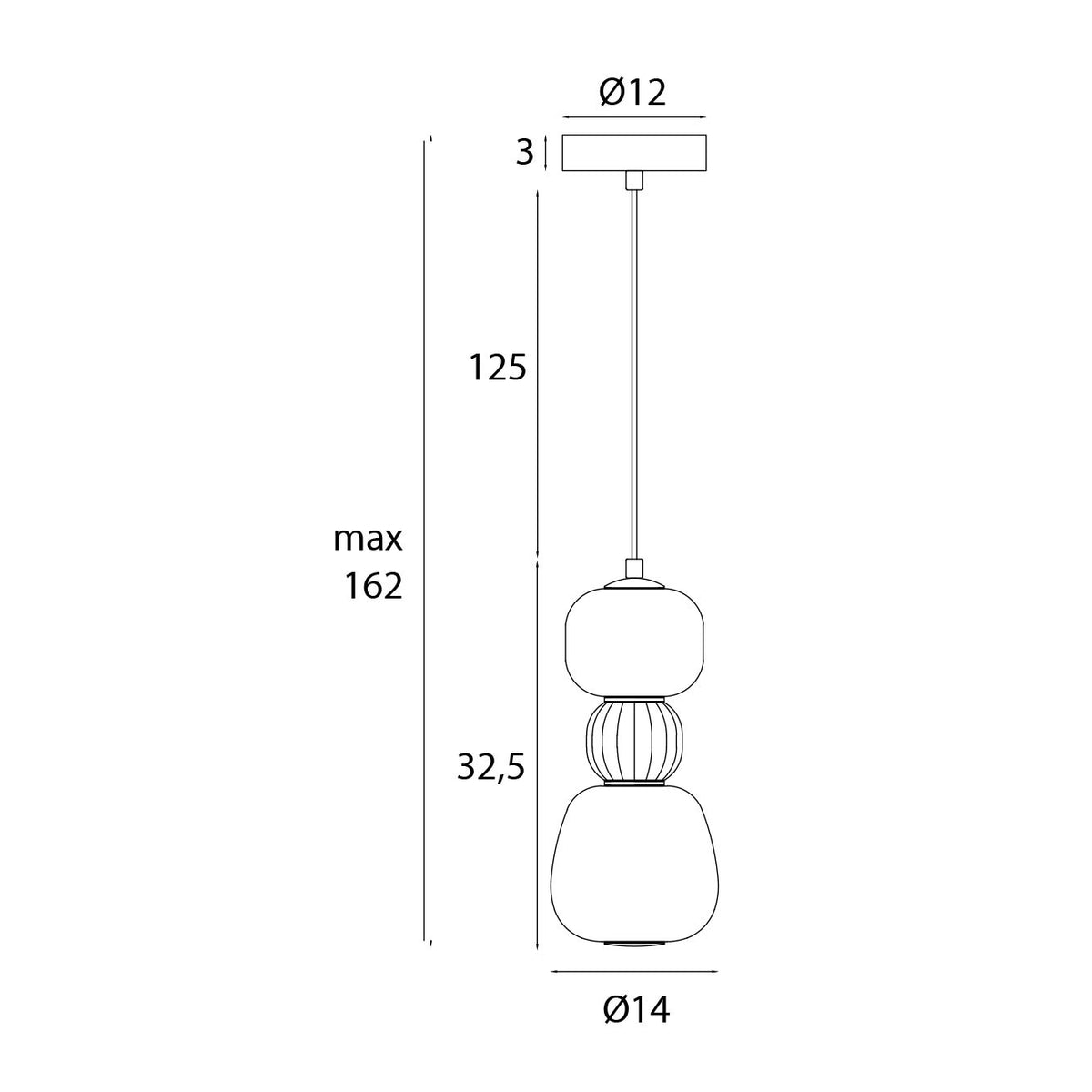LAMPA  MODERN CZARNY OD MAXLIGHT P0628