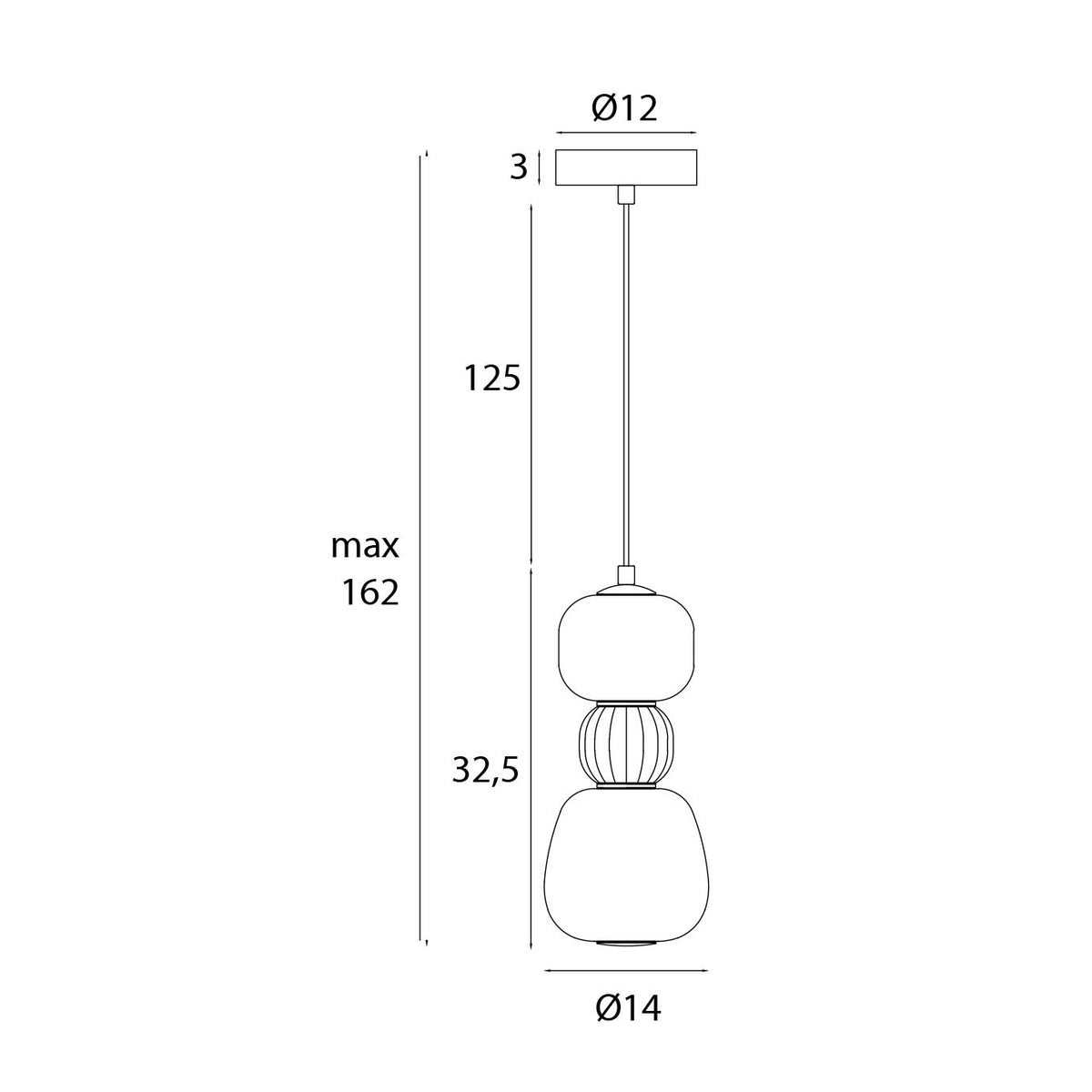 LAMPA  MODERN CZARNY OD MAXLIGHT P0629