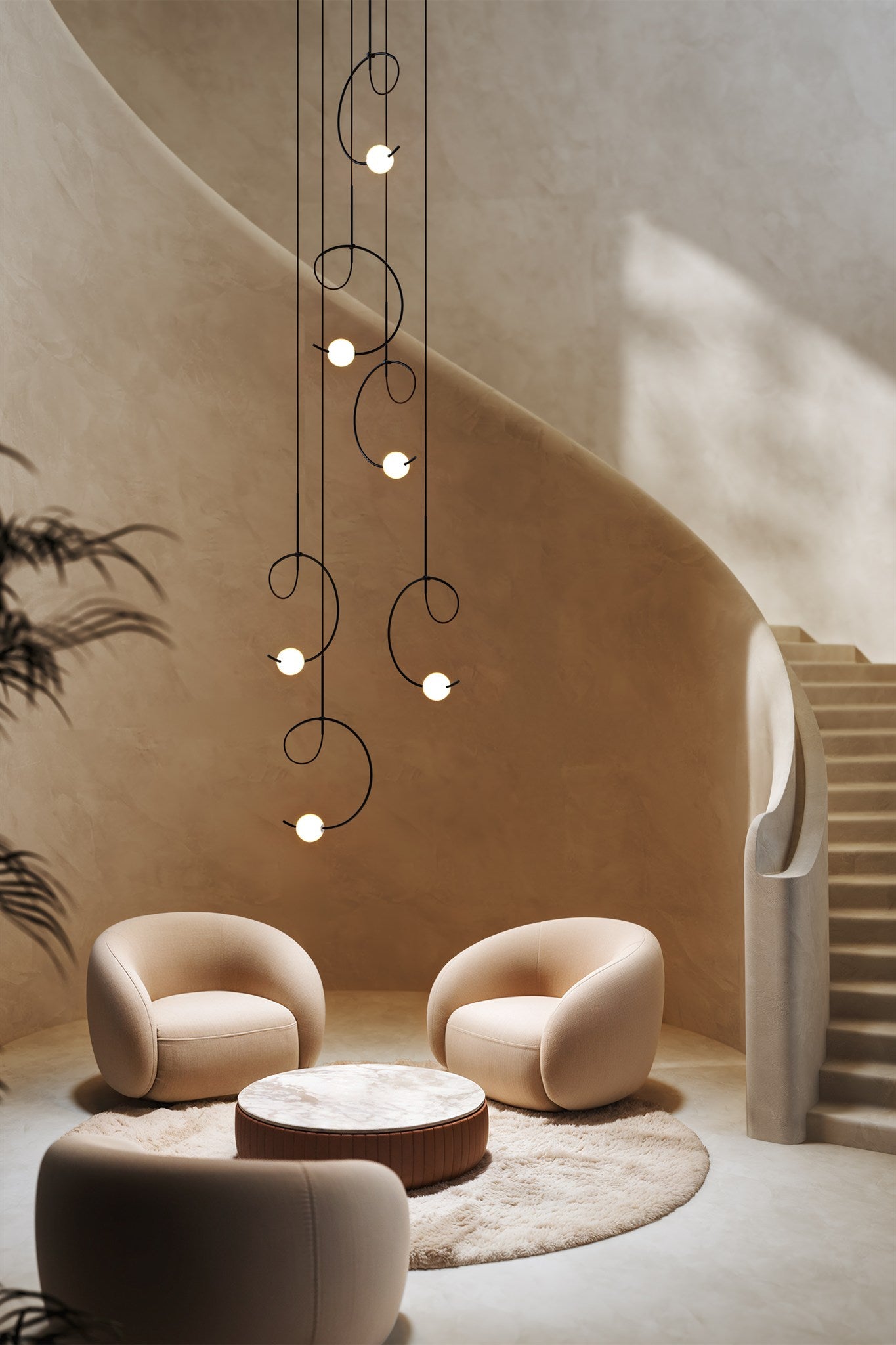 LAMPA WISZĄCA LOOP T-4125 CZARNY od ESTILUZ