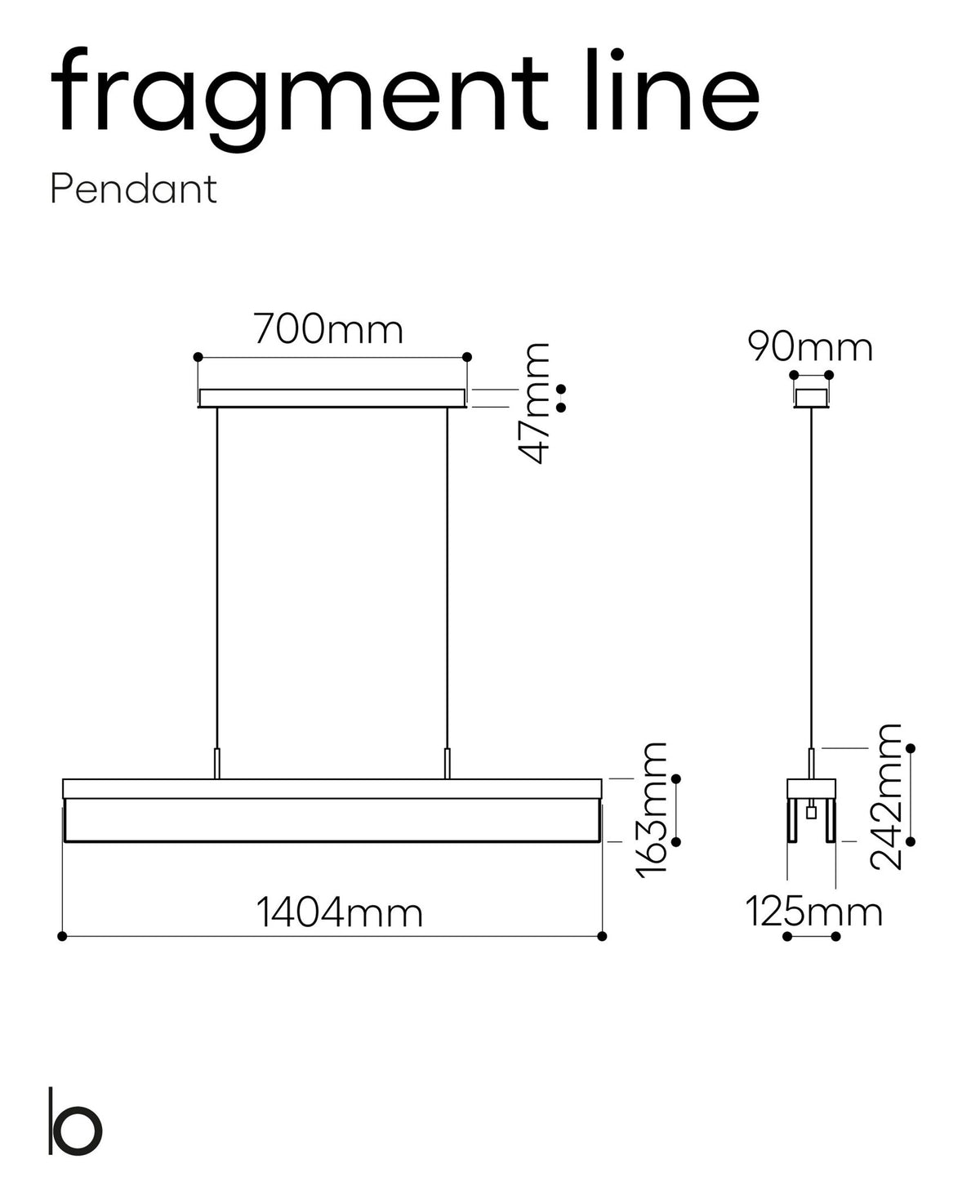 LAMPA WISZĄCA FRAGMENTS LINE CZARNY od BOMMA