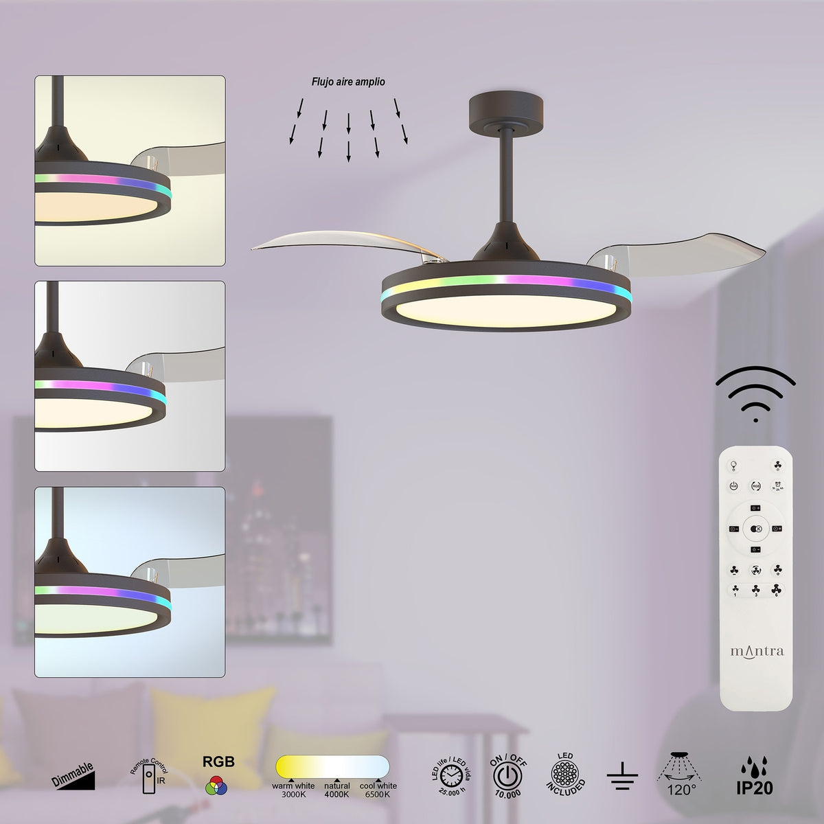 LAMPA WENTYLATOR SUFITOWY NORTH OD MANTRA 8730