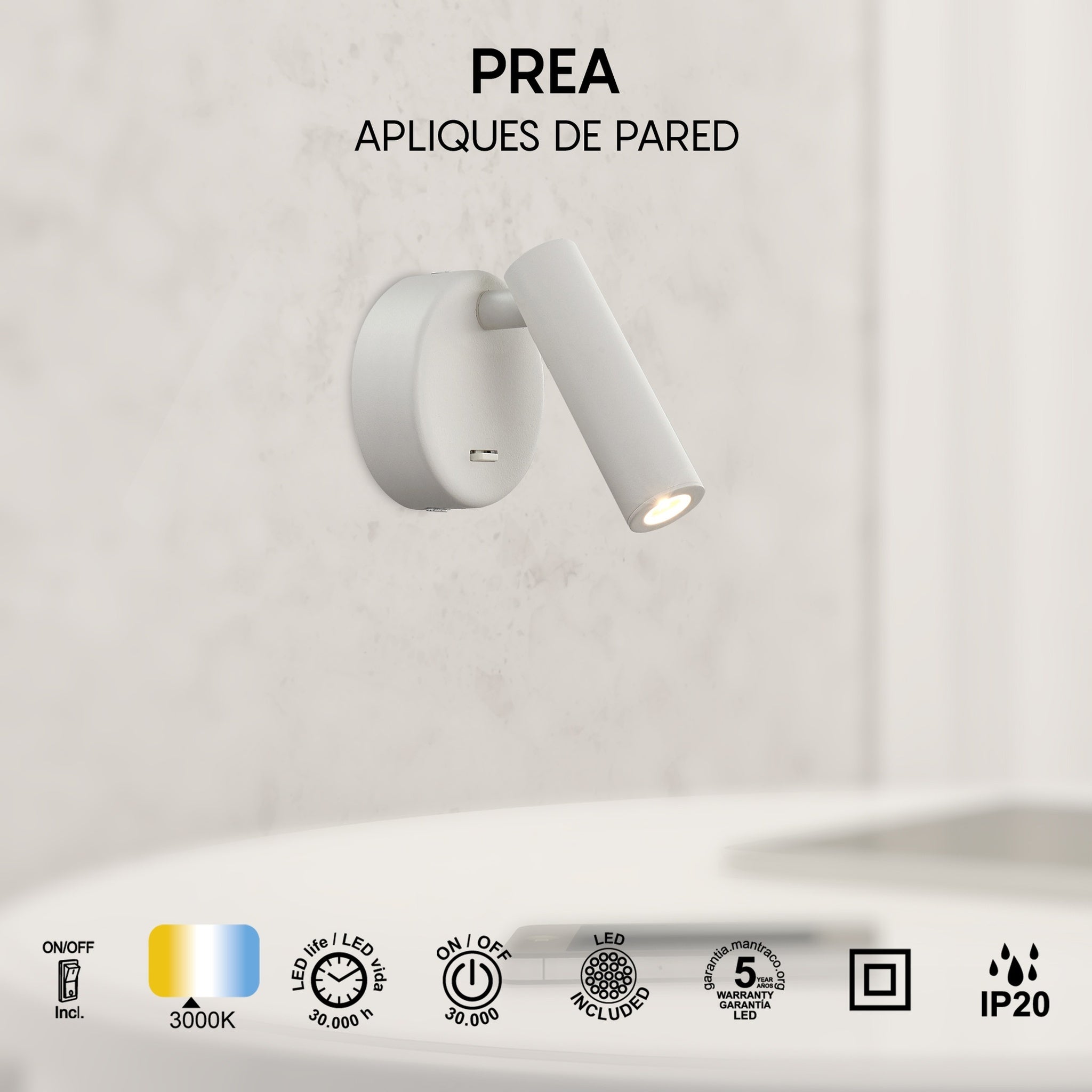 LAMPA ŚCIENNA PREA OD MANTRA 6075