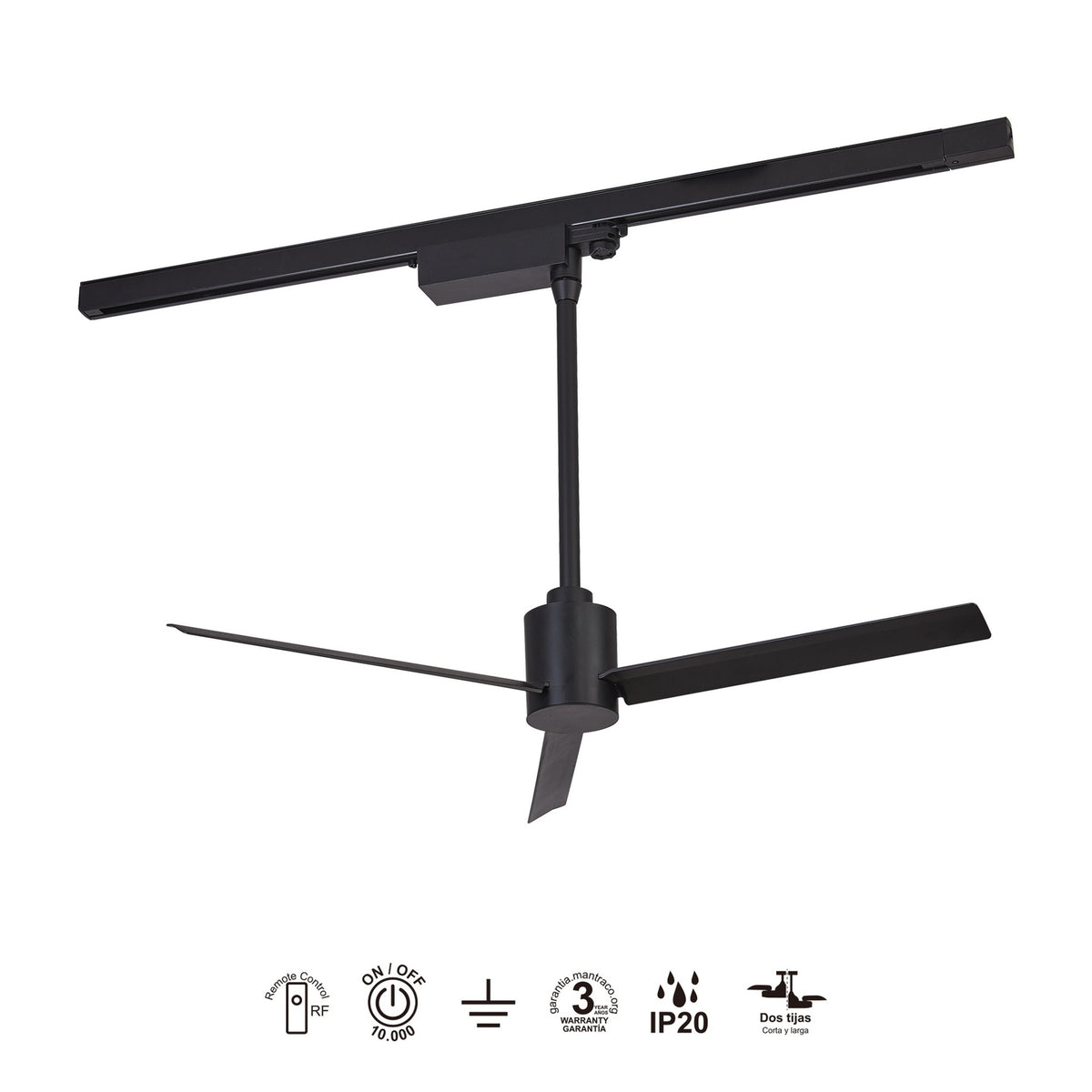 LAMPA WENTYLATOR SUFITOWY VENTILADOR DE CARRIL OD MANTRA 8927