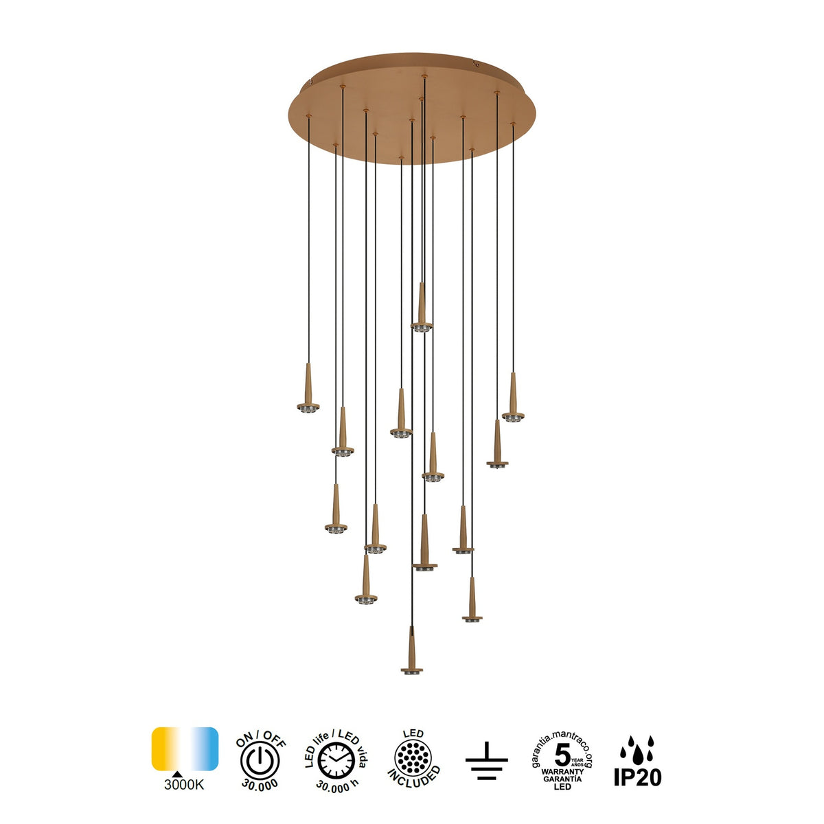 LAMPA WISZĄCA ANDROMEDA OD MANTRA 8935