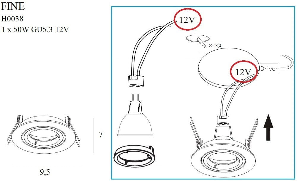 OŚWIETLENIE TECHNICZNE WPUSZCZANE FINE CHROM OD MAXLIGHT H0038