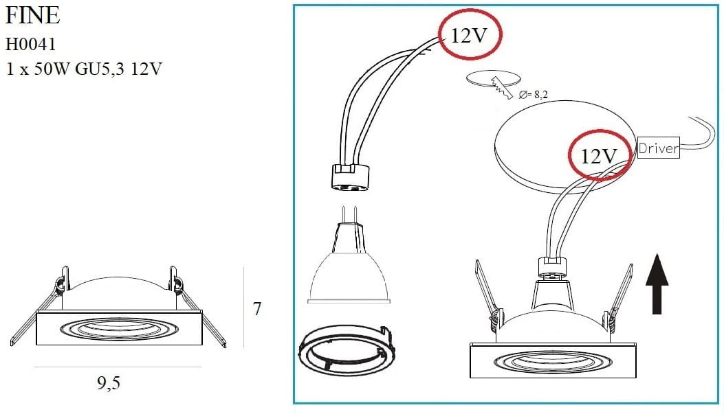 OŚWIETLENIE TECHNICZNE WPUSZCZANE FINE CHROM OD MAXLIGHT H0041