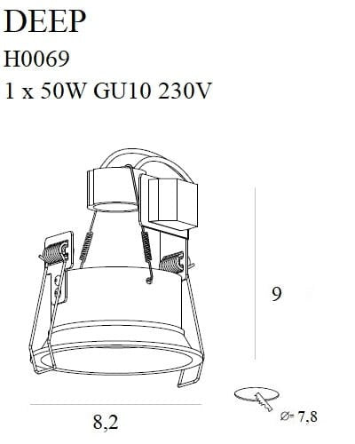 OŚWIETLENIE TECHNICZNE WPUSZCZANE DEEP BIAŁY OD MAXLIGHT H0069