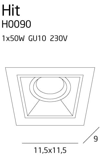 OŚWIETLENIE TECHNICZNE WPUSZCZANE HIT CZARNY OD MAXLIGHT H0090