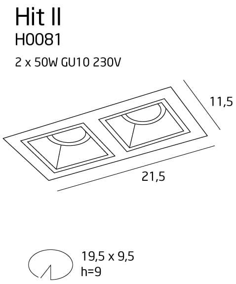 OŚWIETLENIE TECHNICZNE WPUSZCZANE HIT CZARNY OD MAXLIGHT H0091