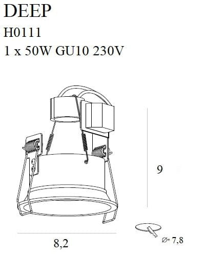OŚWIETLENIE TECHNICZNE WPUSZCZANE DEEP CZARNY OD MAXLIGHT H0111
