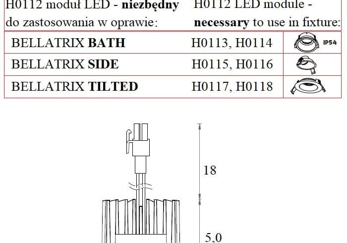 OŚWIETLENIE TECHNICZNE WPUSZCZANE BELLATRIX CZARNY OD MAXLIGHT H0112