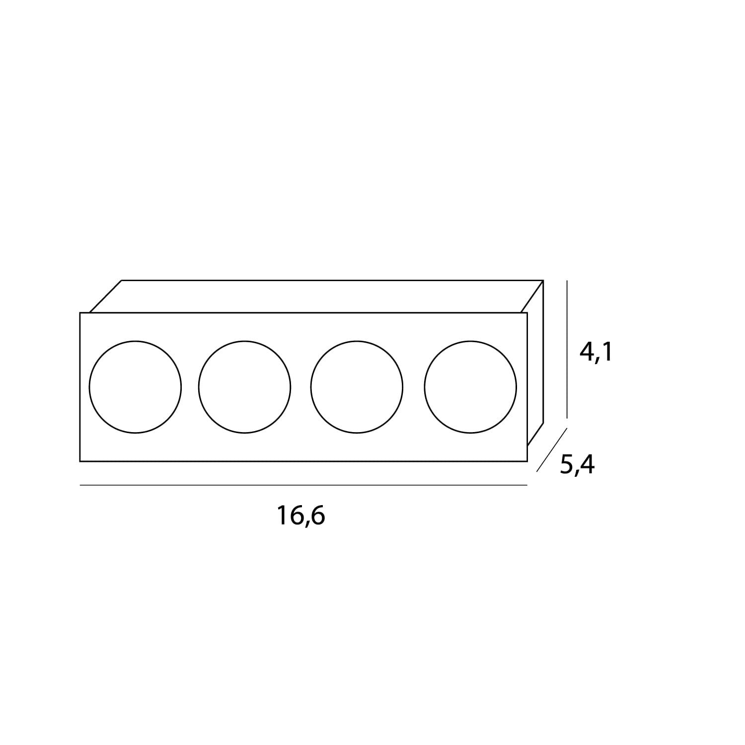 OŚWIETLENIE TECHNICZNE WPUSZCZANE MODULAR CZARNY OD MAXLIGHT HM180 4L
