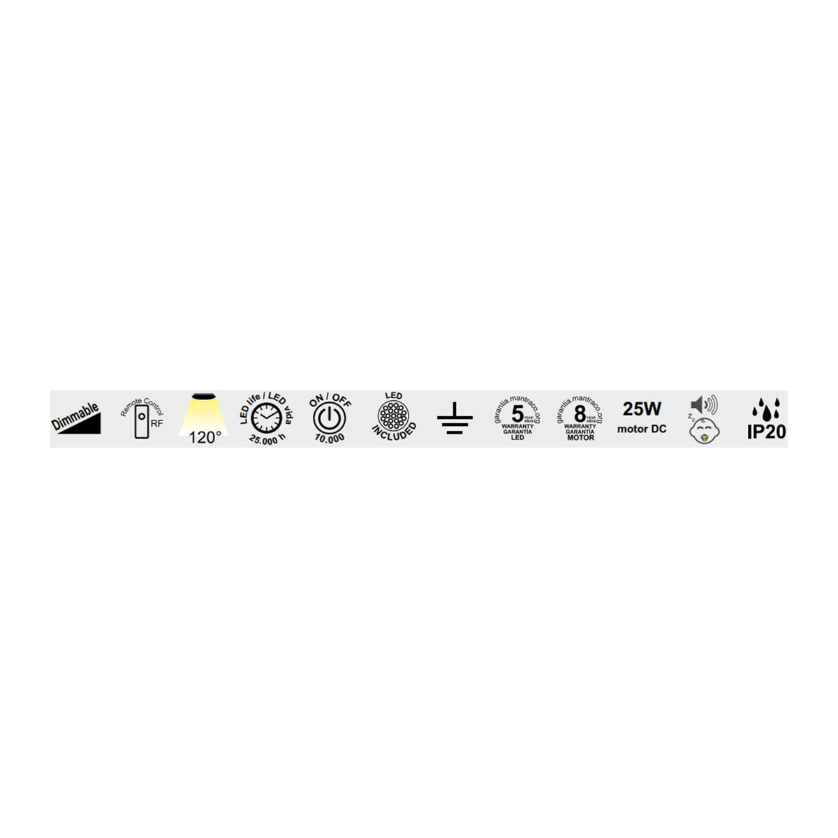 LAMPA WENTYLATOR SUFITOWY  OD MANTRA 8720