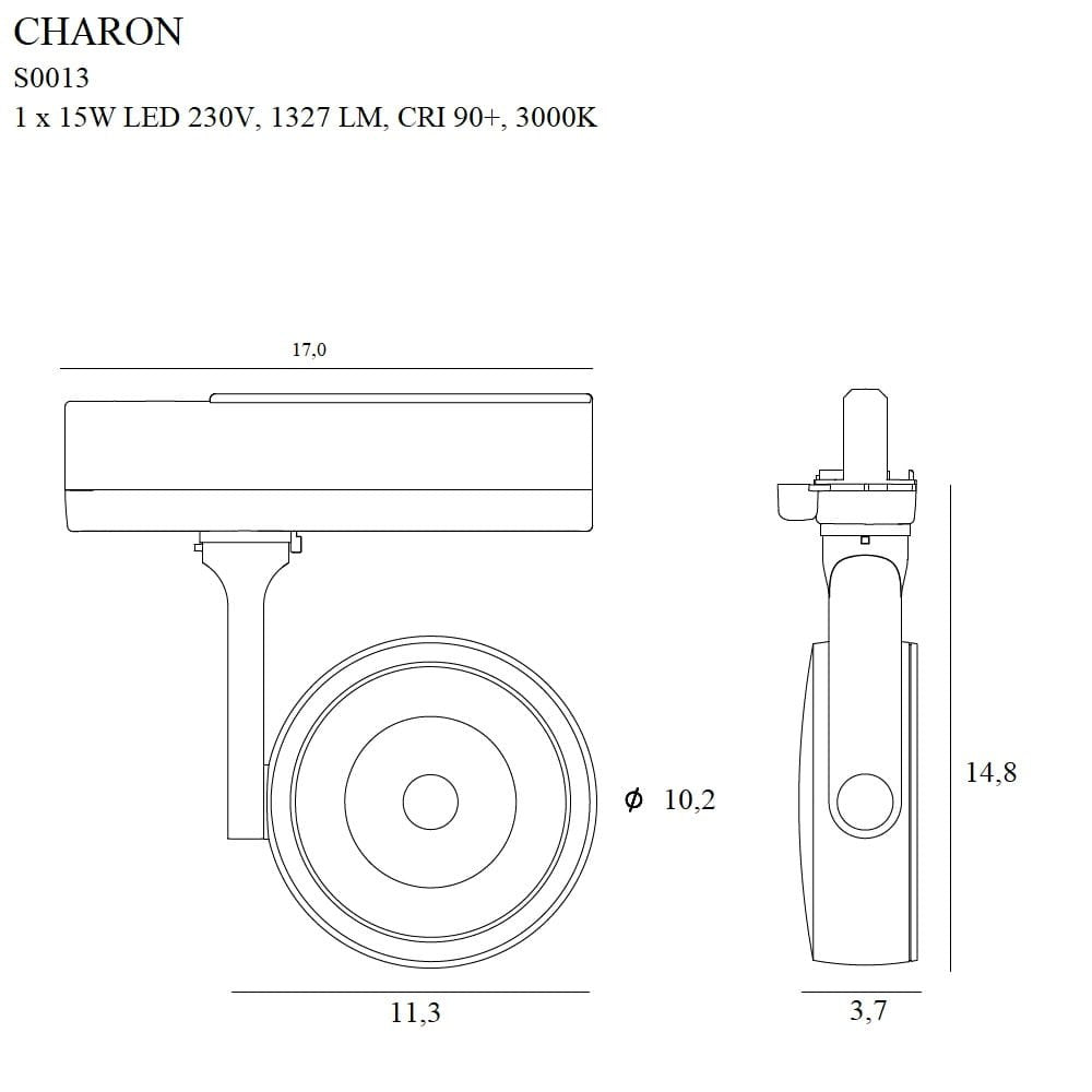 OPRAWA SYSTEMY SZYNOWE 3-FAZOWE CHARON BIAŁY OD MAXLIGHT S0013