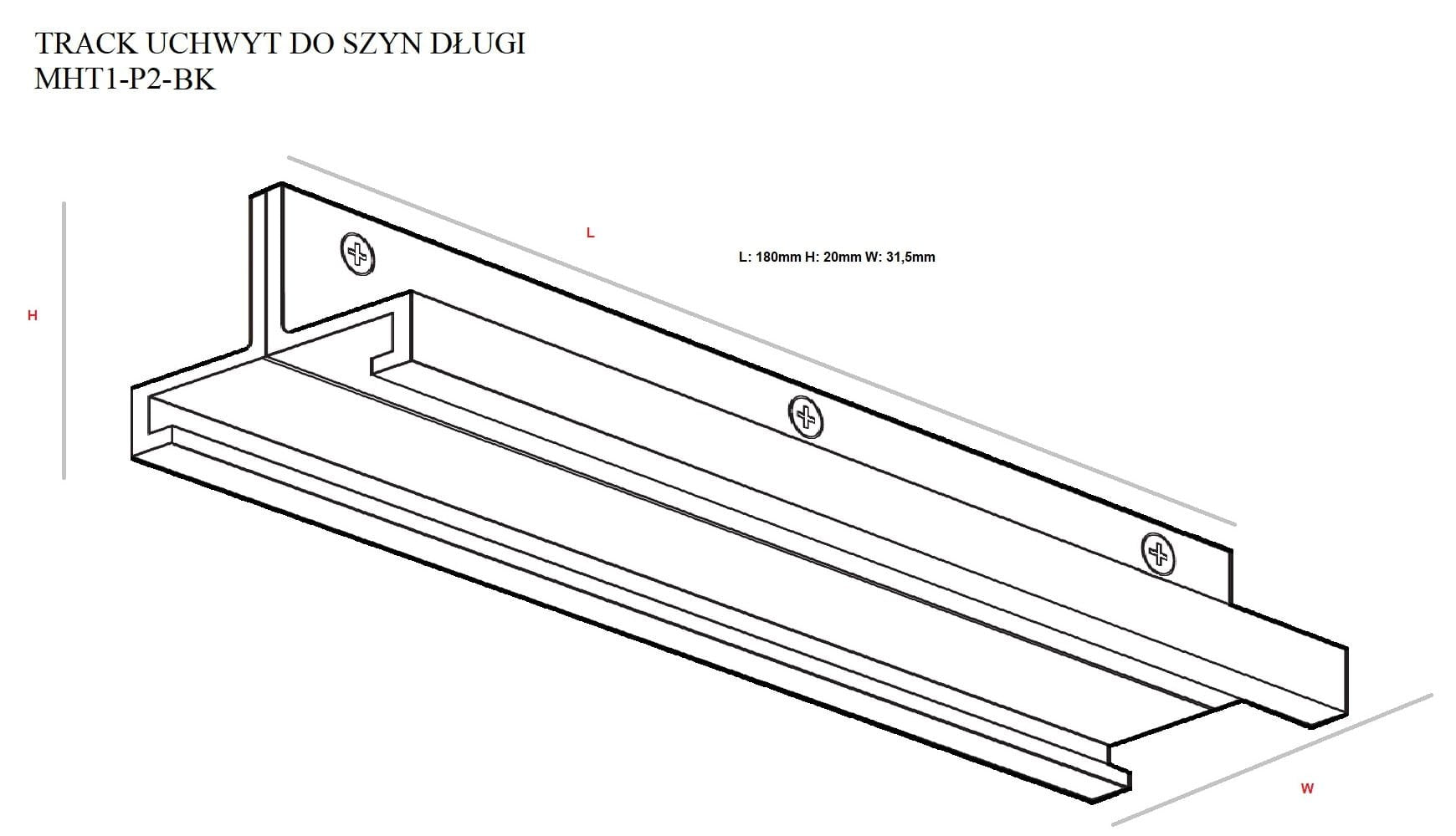 AKCESORIUM SYSTEMY SZYNOWE 3-FAZOWE 3F CZARNY OD MAXLIGHT MHT1-P2-BK