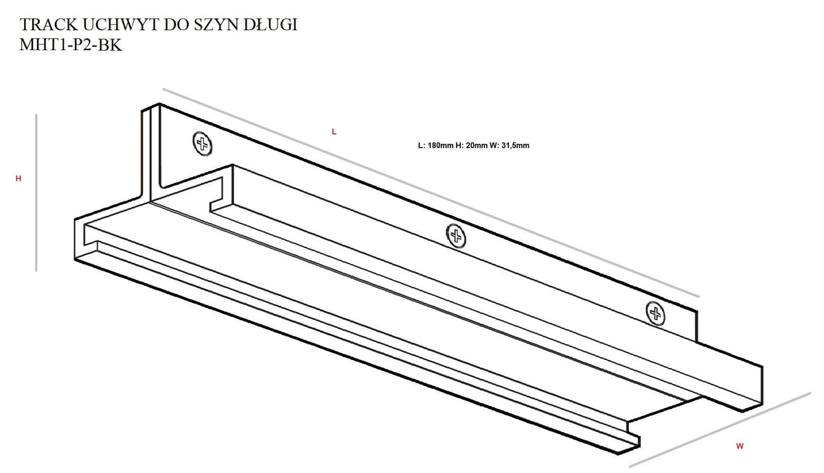 AKCESORIUM SYSTEMY SZYNOWE 3-FAZOWE 3F CZARNY OD MAXLIGHT MHT1-P2-BK