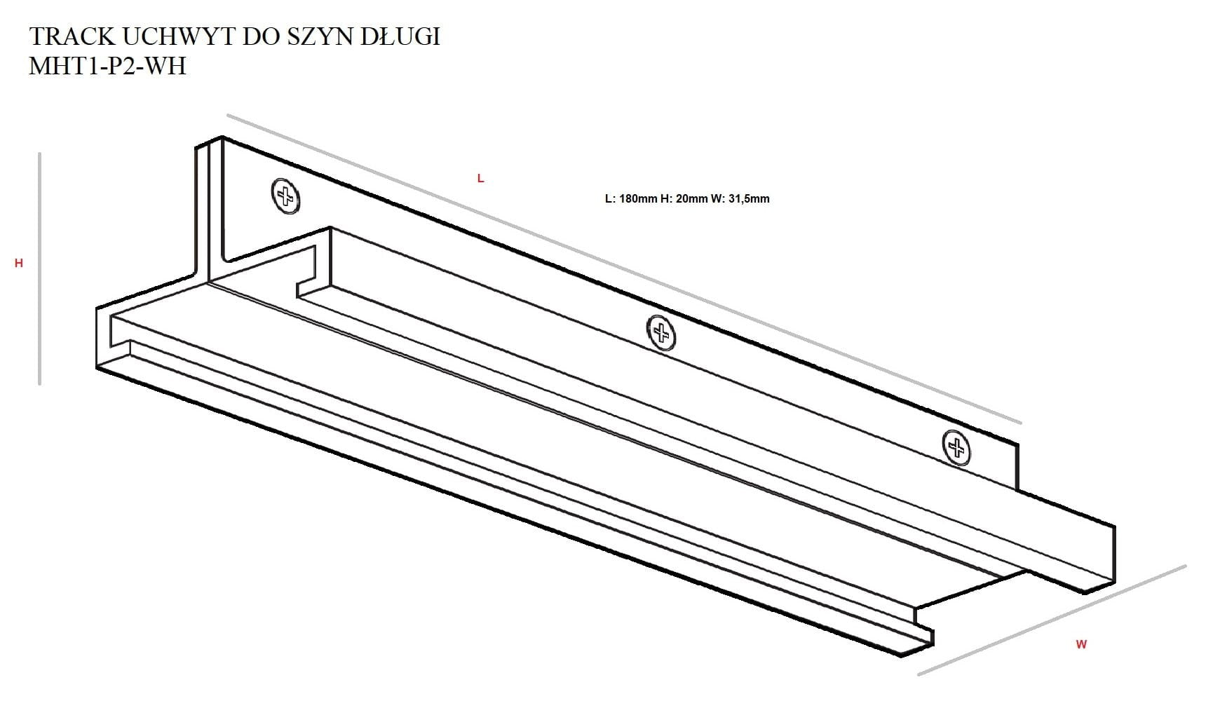 AKCESORIUM SYSTEMY SZYNOWE 3-FAZOWE 3F BIAŁY OD MAXLIGHT MHT1-P2-WH