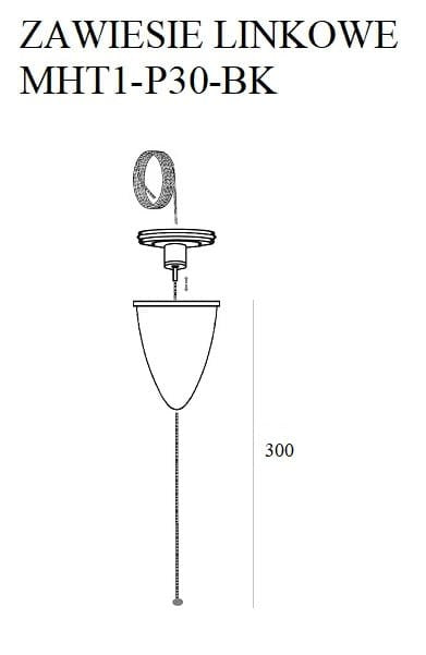 AKCESORIUM SYSTEMY SZYNOWE 3-FAZOWE 3F CZARNY OD MAXLIGHT MHT1-P30-BK