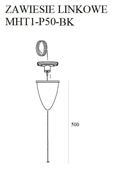 AKCESORIUM SYSTEMY SZYNOWE 3-FAZOWE 3F CZARNY OD MAXLIGHT MHT1-P50-BK