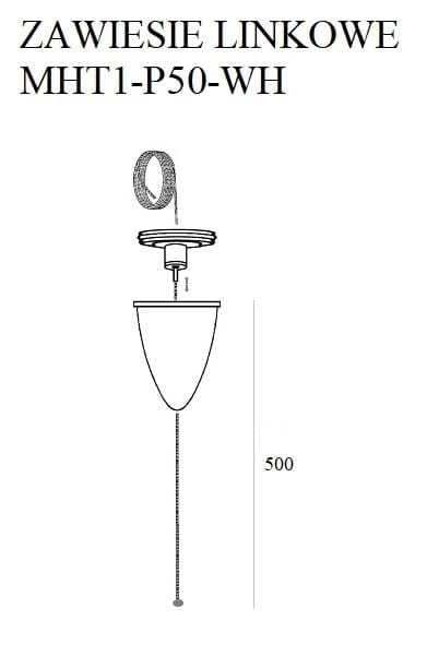 AKCESORIUM SYSTEMY SZYNOWE 3-FAZOWE 3F BIAŁY OD MAXLIGHT MHT1-P50-WH