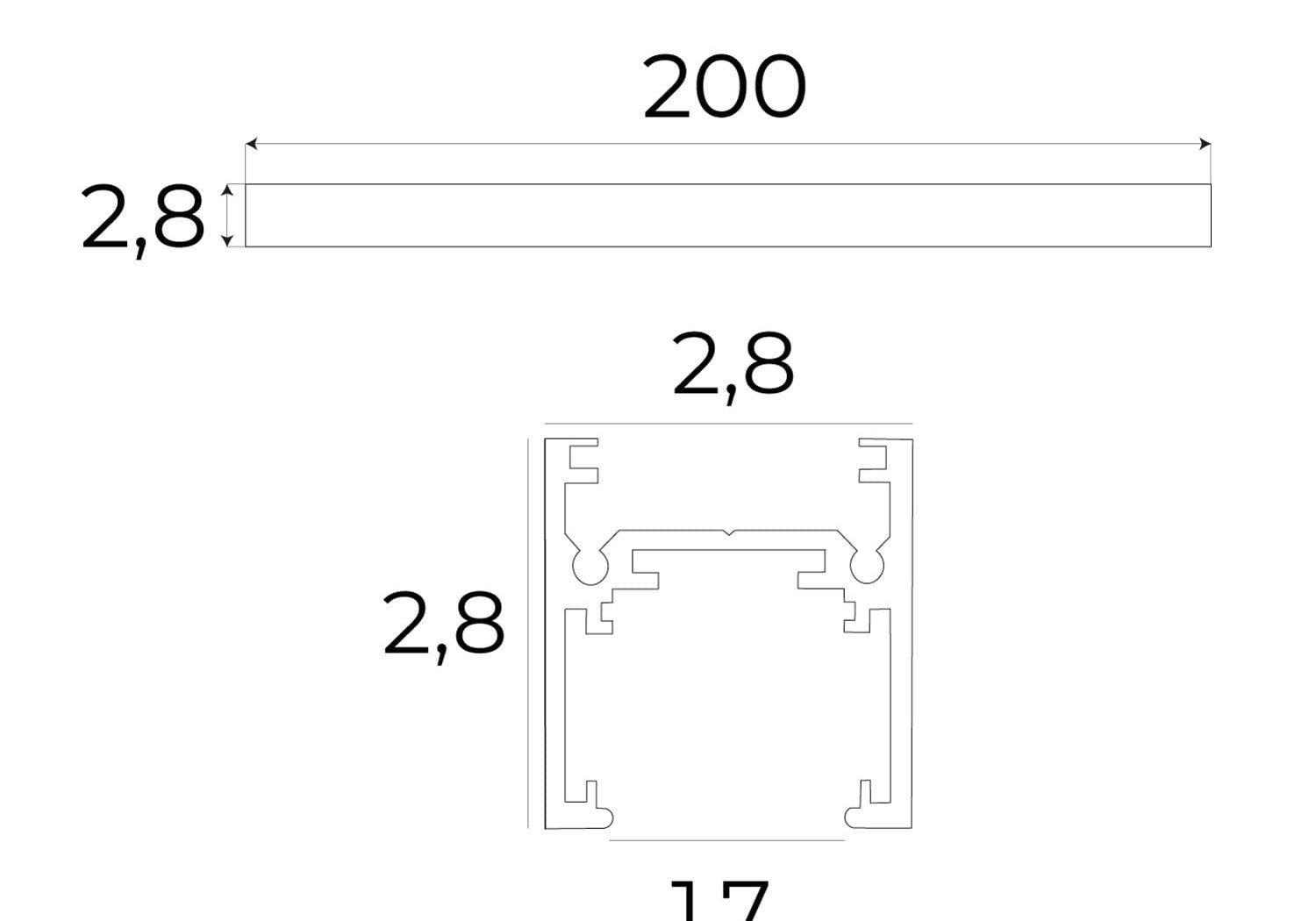 AKCESORIUM SYSTEMY SZYNOWE 3-FAZOWE 3F CZARNY OD MAXLIGHT MHT1-T/L-BK