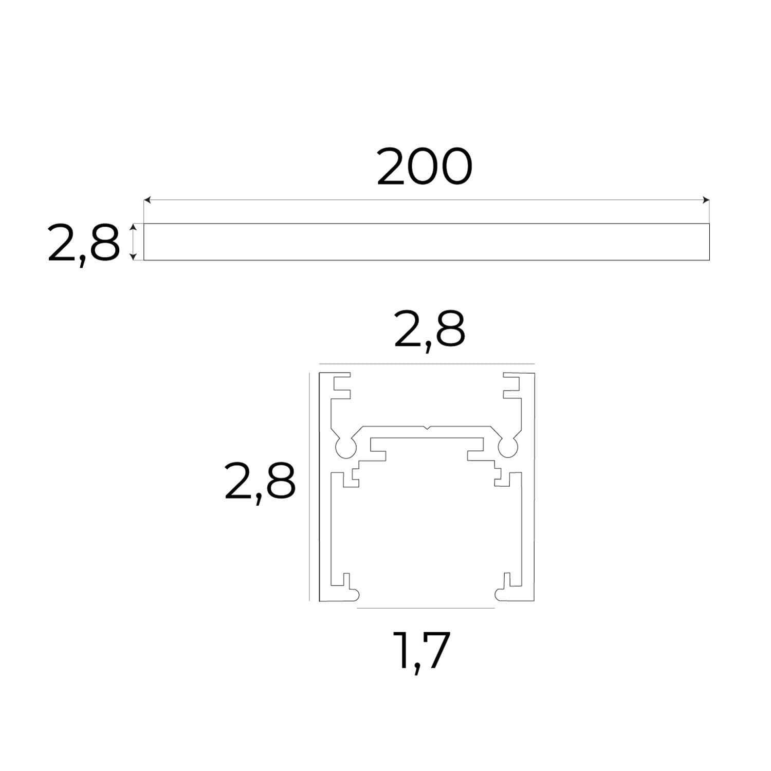 AKCESORIUM SYSTEMY SZYNOWE 3-FAZOWE 3F CZARNY OD MAXLIGHT MHT1-T/L-BK