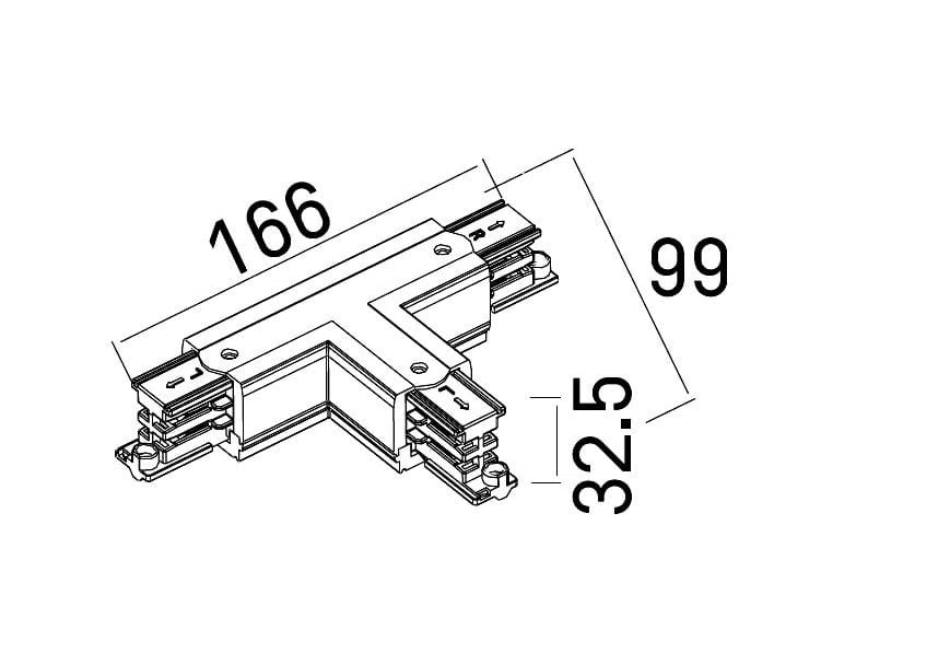 AKCESORIUM SYSTEMY SZYNOWE 3-FAZOWE 3F BIAŁY OD MAXLIGHT MHT1-T/R-WH