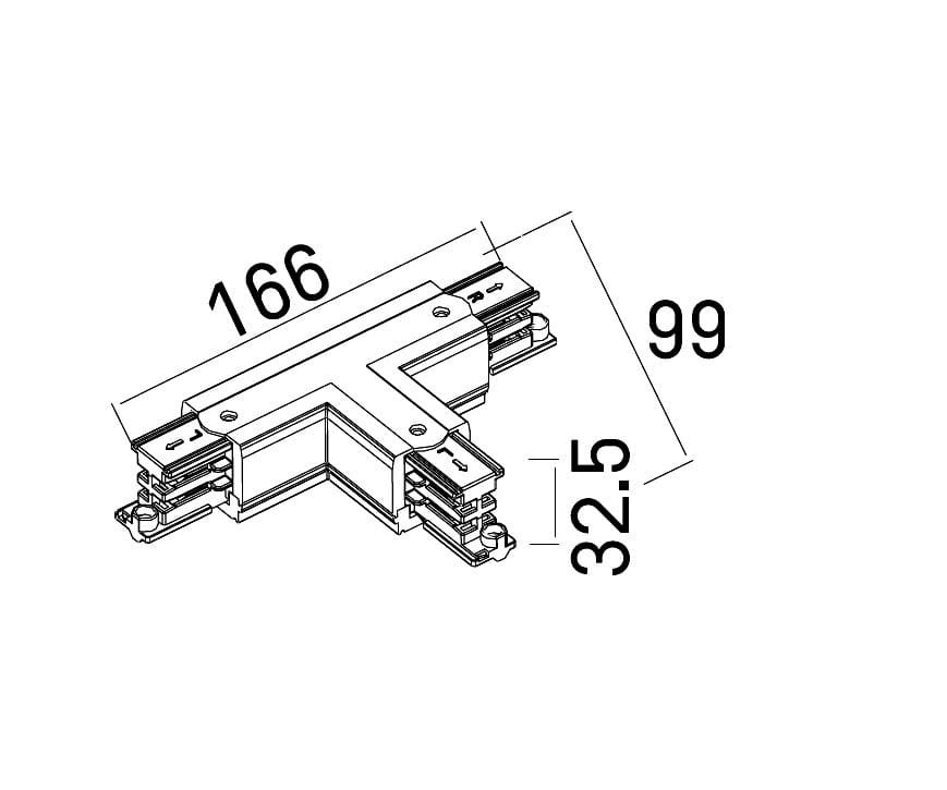 AKCESORIUM SYSTEMY SZYNOWE 3-FAZOWE 3F BIAŁY OD MAXLIGHT MHT1-T/R-WH