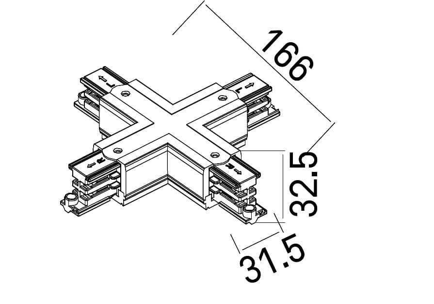 AKCESORIUM SYSTEMY SZYNOWE 3-FAZOWE 3F BIAŁY OD MAXLIGHT MHT1-X-WH