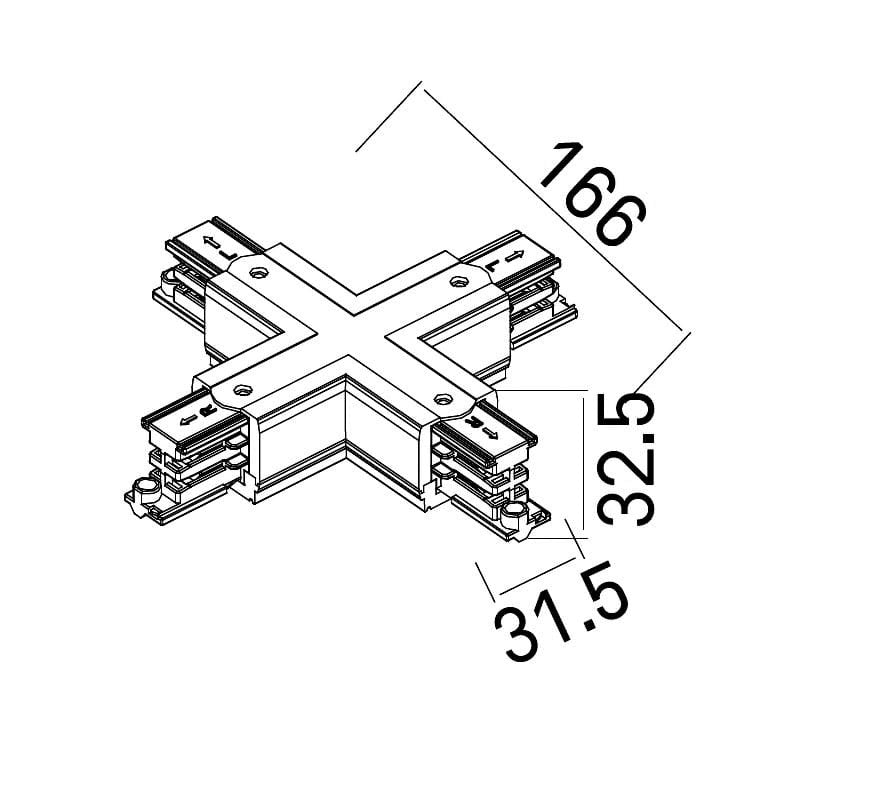 AKCESORIUM SYSTEMY SZYNOWE 3-FAZOWE 3F BIAŁY OD MAXLIGHT MHT1-X-WH