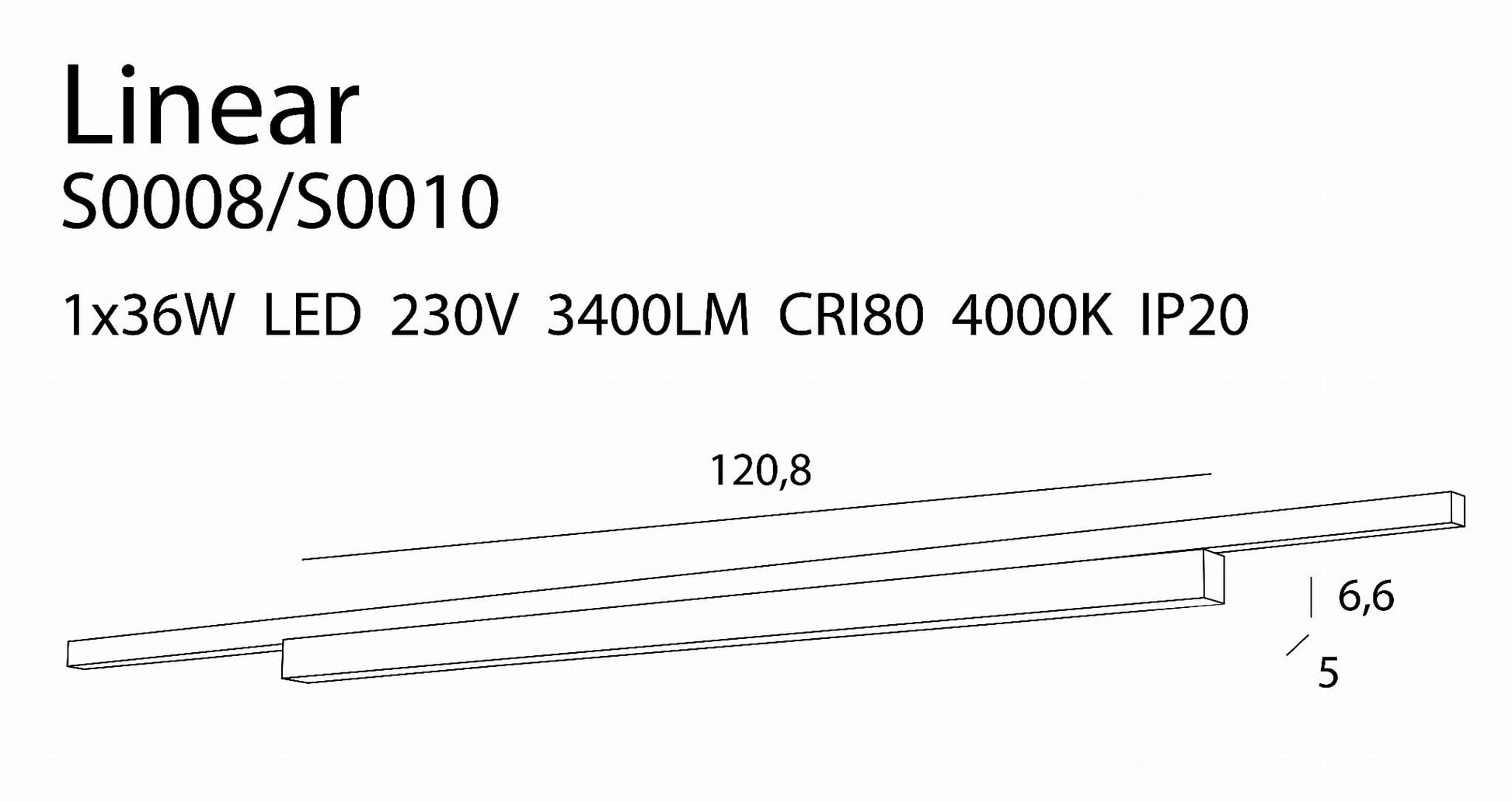 OPRAWA SYSTEMY SZYNOWE 3-FAZOWE LINEAR CZARNY OD MAXLIGHT S0008