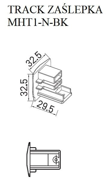 AKCESORIUM SYSTEMY SZYNOWE 3-FAZOWE 3F CZARNY OD MAXLIGHT MHT1-N-BK