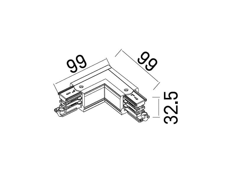 AKCESORIUM SYSTEMY SZYNOWE 3-FAZOWE 3F BIAŁY OD MAXLIGHT MHT1-L/L-WH