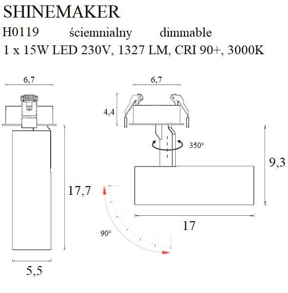 OŚWIETLENIE TECHNICZNE WPUSZCZANE SHINEMAKER BIAŁY OD MAXLIGHT H0119