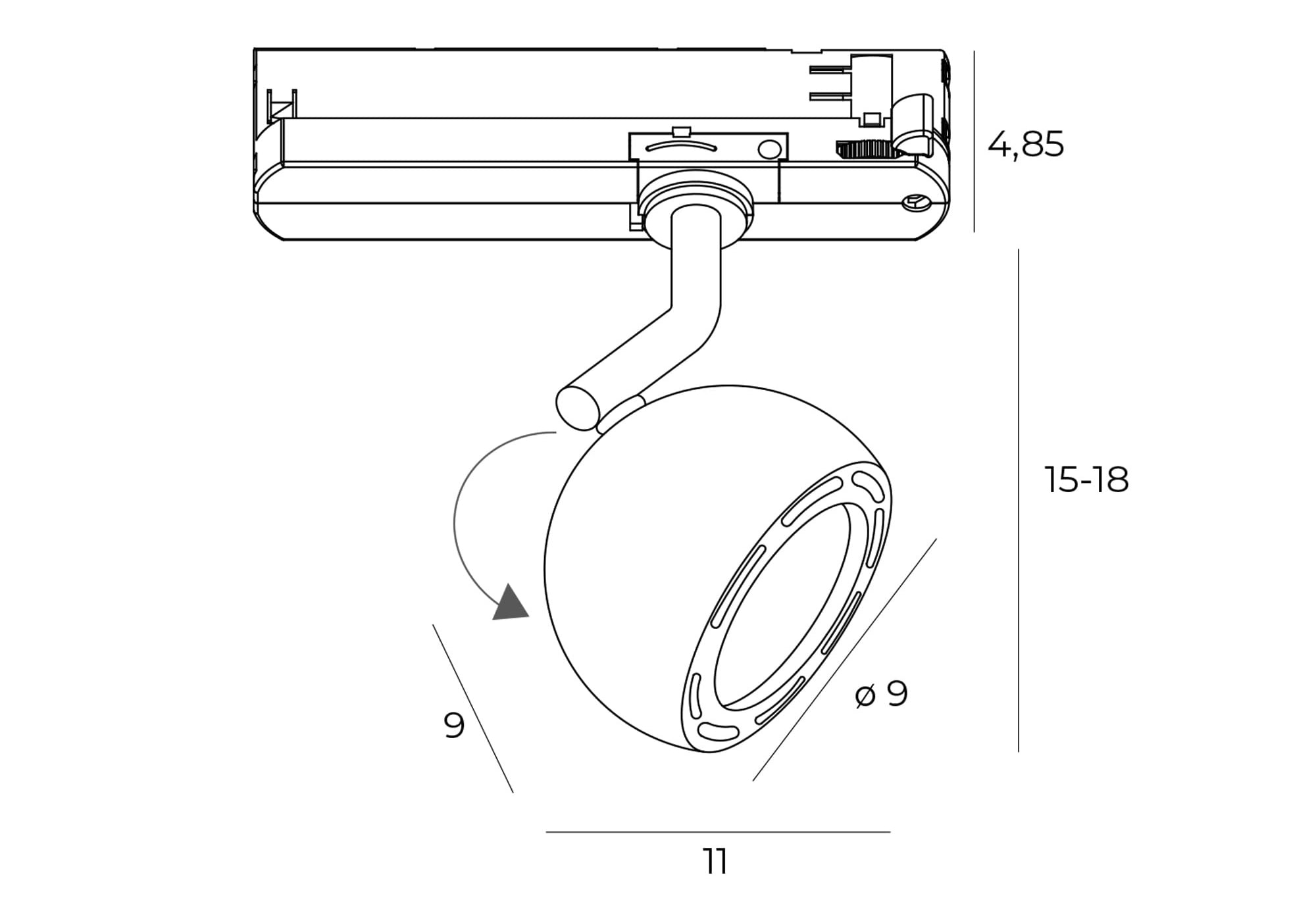 OPRAWA SYSTEMY SZYNOWE 3-FAZOWE HOSHI BIAŁY OD MAXLIGHT S0019