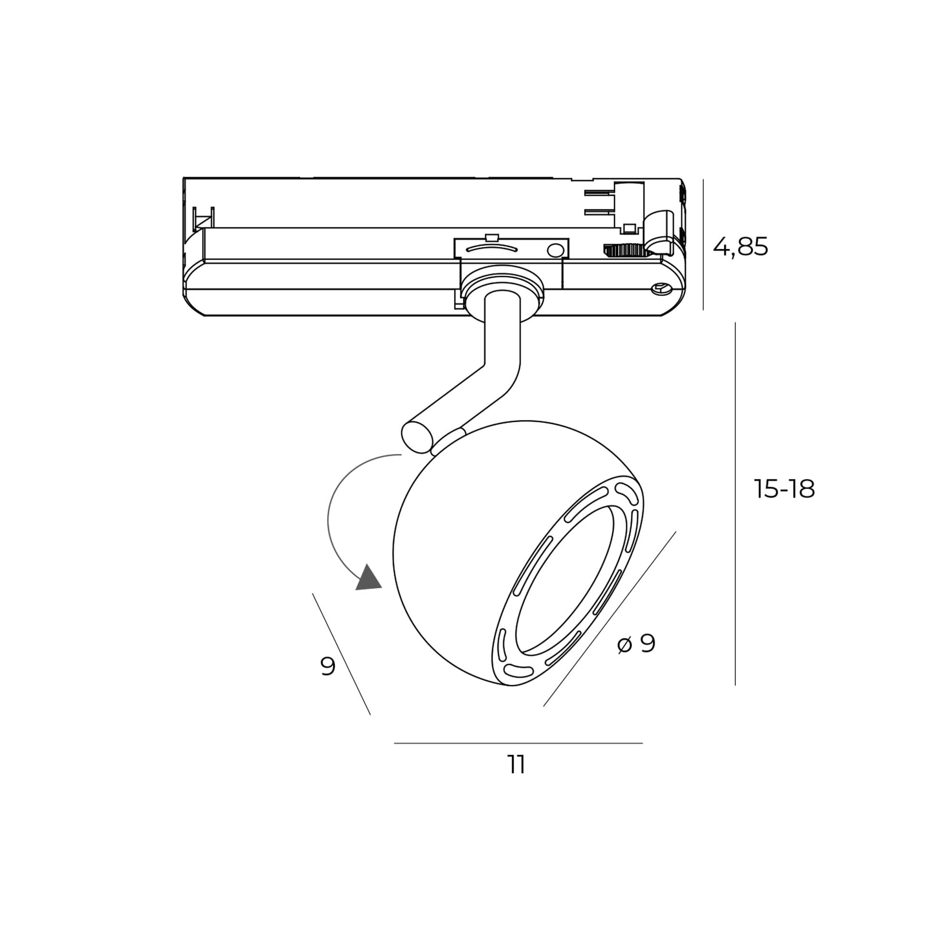 OPRAWA SYSTEMY SZYNOWE 3-FAZOWE HOSHI CZARNY OD MAXLIGHT S0020