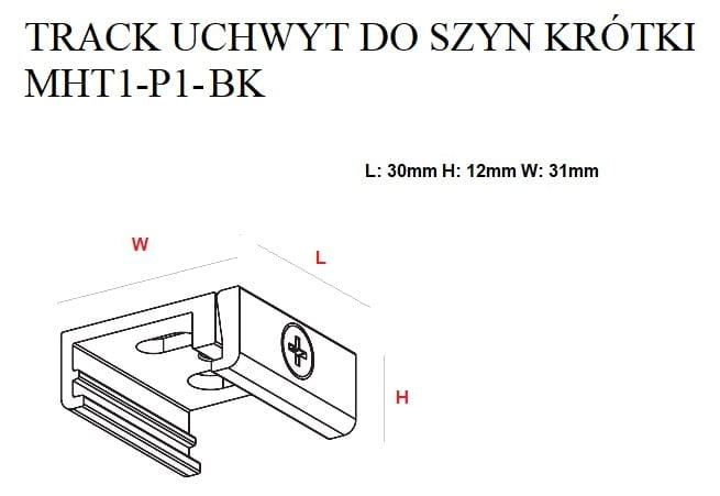 AKCESORIUM SYSTEMY SZYNOWE 3-FAZOWE 3F BIAŁY OD MAXLIGHT MHT1-P1-WH
