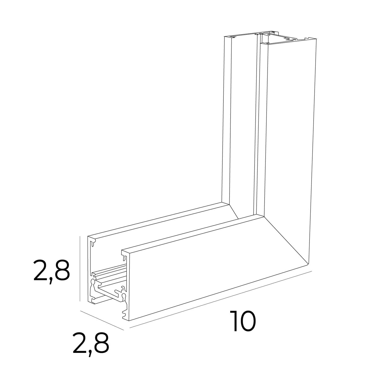 AKCESORIUM SYSTEMY SZYNOWE MAGNETYCZNE MAGNETIC MEC CZARNY OD MAXLIGHT MT0013