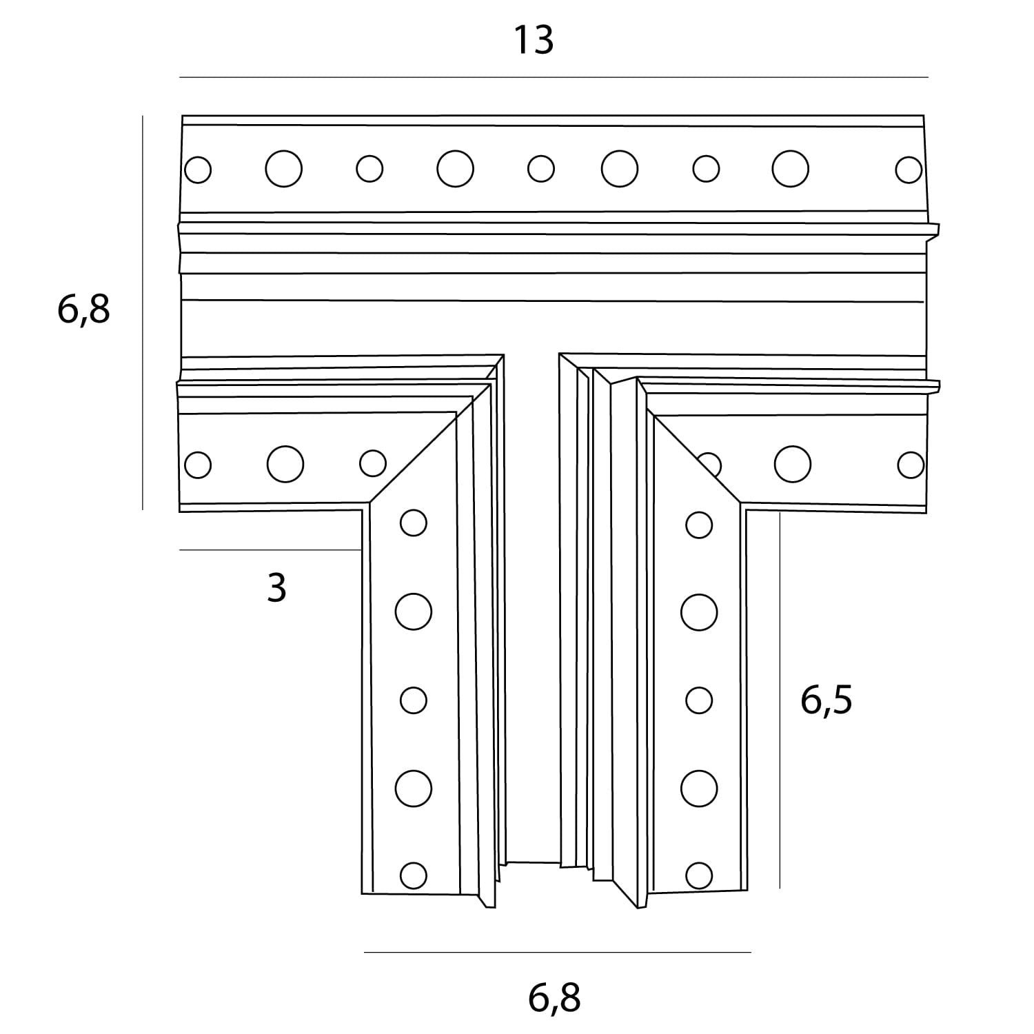 AKCESORIUM SYSTEMY SZYNOWE MAGNETYCZNE MAGNETIC MEC CZARNY OD MAXLIGHT MT0016